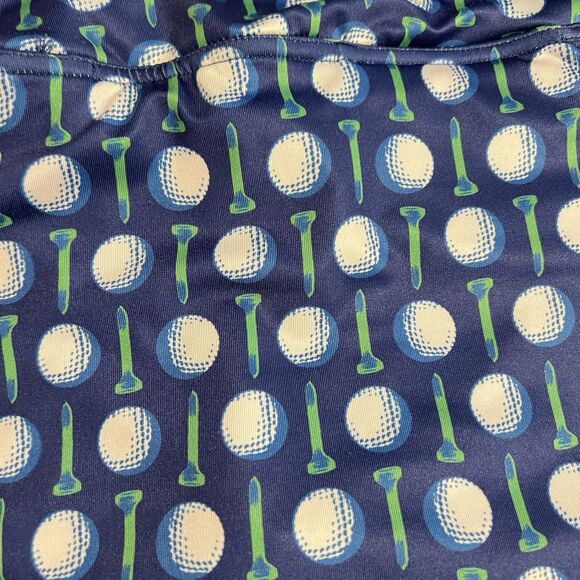 Birdies and Bows Golf ball tee  Print Blue Green Skort XS - Picture 3 of 5